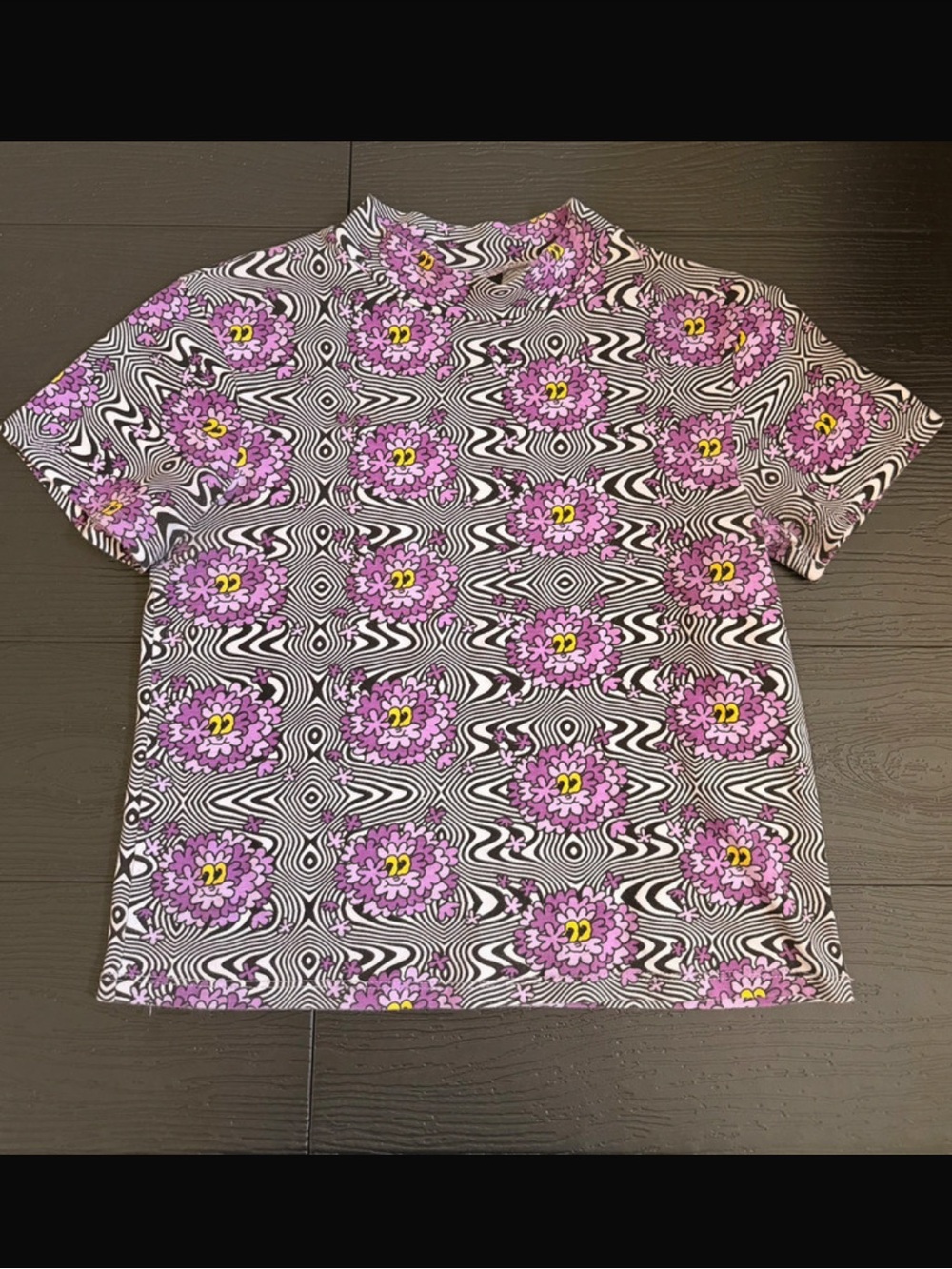 Nooworks Purple Haze Floral Mock Neck Tee - Medium
